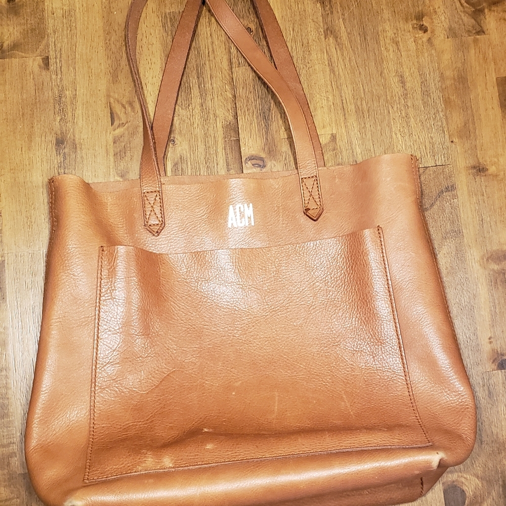 Madewell Medium Transport Tote(No strap, monogram)